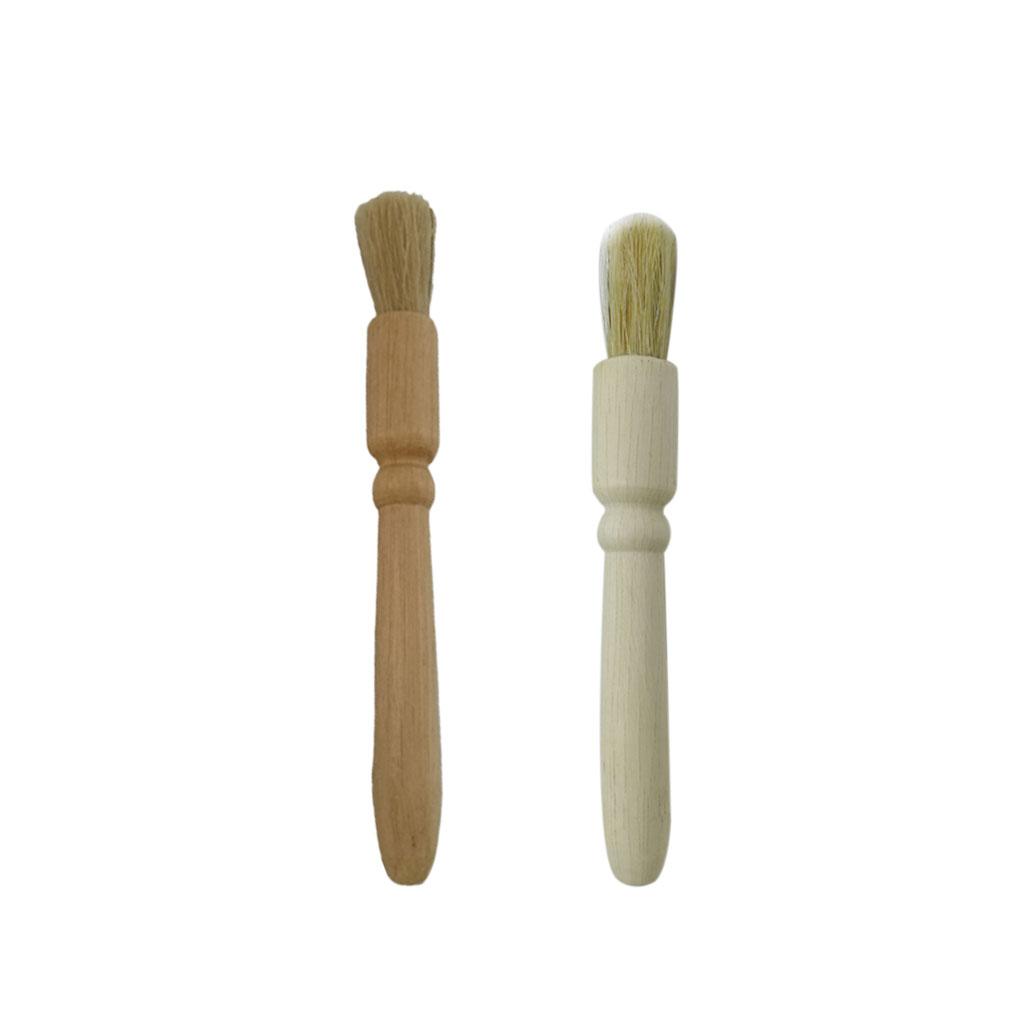 Supply Coffee Brush Natural Bristles Wooden Handle