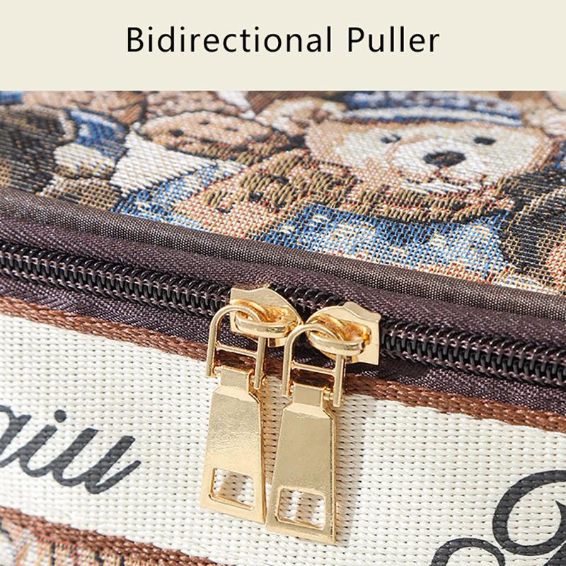 Damen Kosmetiktasche Tragbar Große Kapazität Cartoon Bär Kosmetik Aufbewahrungstasche Doppelreißverschluss Design Reise Toilettentasche
