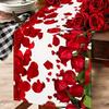 Valentine Table Runners 72 Inches Long, Red Rose Valentine's Day Runners for Table Holiday Anniversary Wedding Kitchen Dining Table Decorations