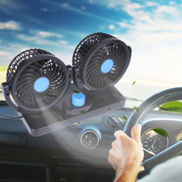 Dual Head Car Fan Kipas Kereta Ventilador Air Conditioning Auto 