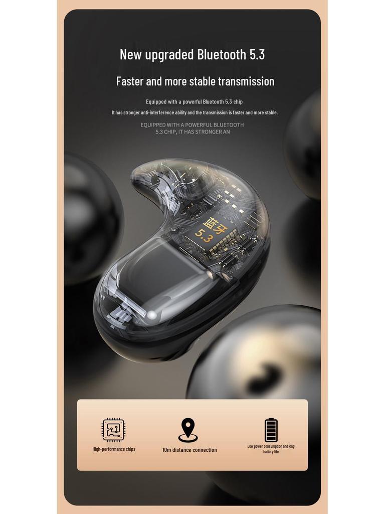 Y29 In-Ear Ultra-Thin Sleep Bluetooth 5.3 Earbuds: High Sound Quality, Long Battery Life, Digital Display.
