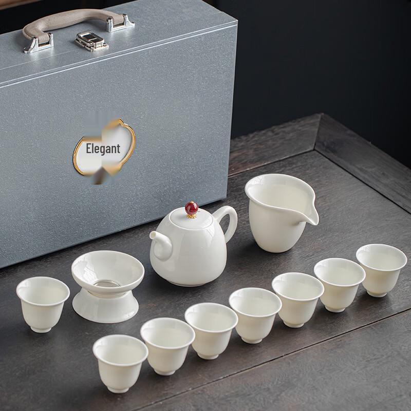 

Mutton Fat Jade White Porcelain Kung Fu Tea Set