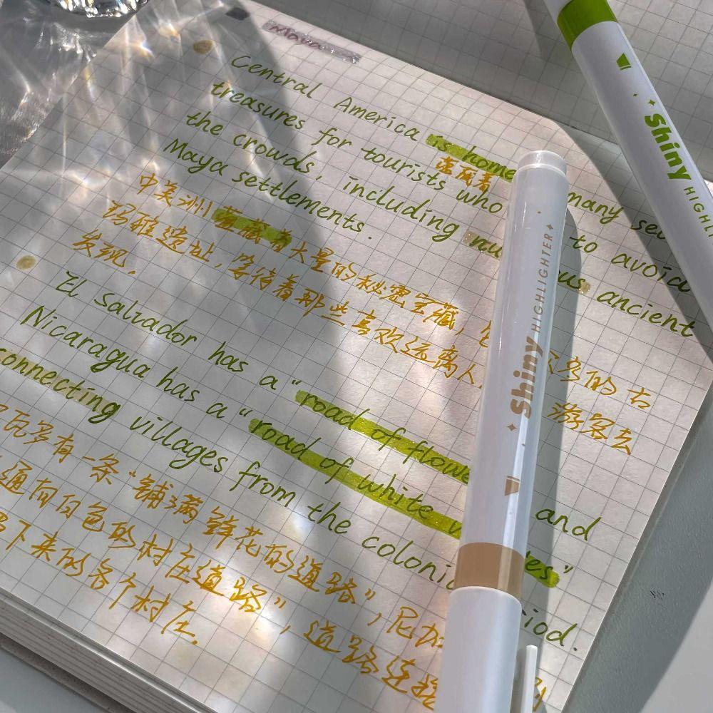 5PCS High Gloss Glitter Highlighters Colorful Shiny Fluorescent Pen Marking Pen  Students Gift