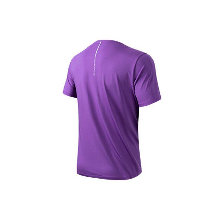 Anta Plain Logo Round Neck Breathable Quick-Dry Sports Short Sleeve T-Shirt Men Tops Purple 952325106-3