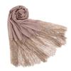Women Simple Solid Color Lace Splice Long Scarf Shawl