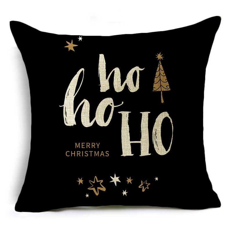 Creative Black and White Christmas Theme Pillowcase Holiday Gift Sofa Decorative Cushion Cover 40*40cm/45*45cm/50*50cm