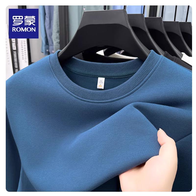 Luomon Men's Casual Round Neck Long Sleeve Sweatshirt