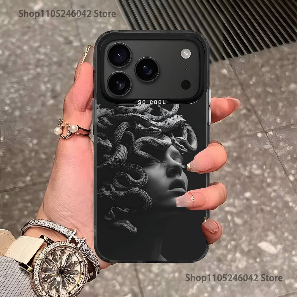 Medusa Greek Mythology Look At Me For Black Candy Matte Cover iPhone 17,16,15,14,13,12,11,Mini,Pro,E,SE4,XS,MAX