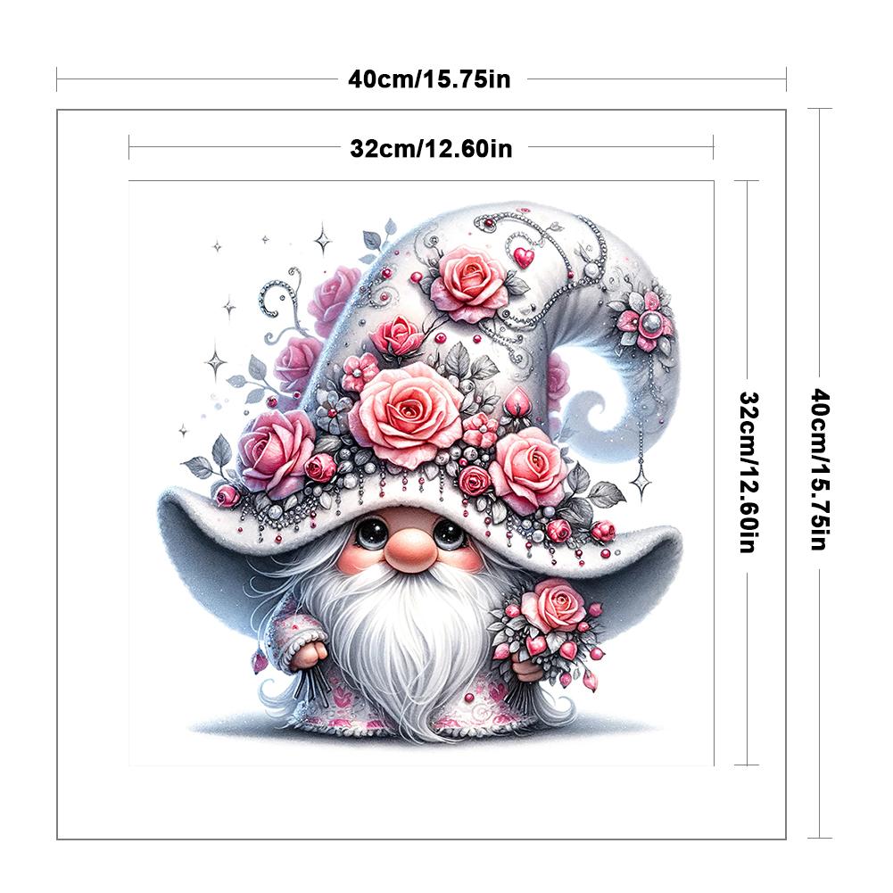 Gnome Printed Cross Stitch Kit 40x40cm DIY 11CT Thread Art Needlework Home Decor