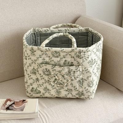 Fabric Debris Organizing Bag with Easy Carry Handles Sundries Storage Organizer for Shelves Closet Laundry Home Office Decor