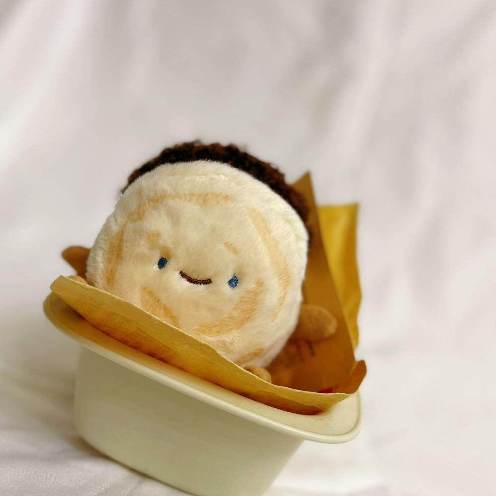 Baoding Characteristic Donkey Meat Fire Plush Toy Creative Dish Steamed Bun Doll Pendant Xi'an Roujiamo Doll Pendant