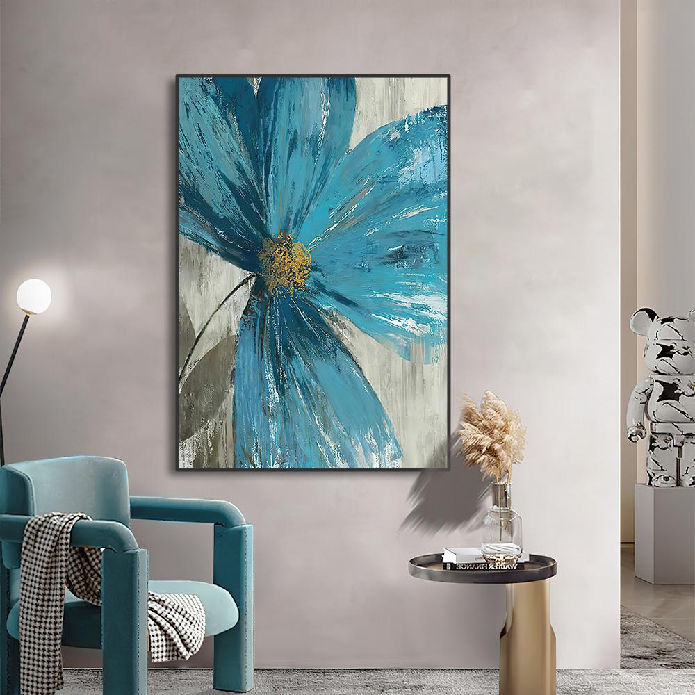 3pcs Blooming Life Botanical Print Wall Art Canvas Paintings Vintage Blue Paint Flowers Living Room Posters Wall Art Decoration