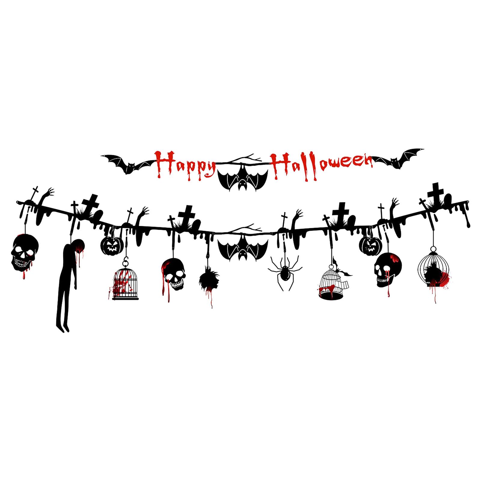 Halloween Themed Party Streamers, Decorative Pull Strip Garland, Holiday Decorations