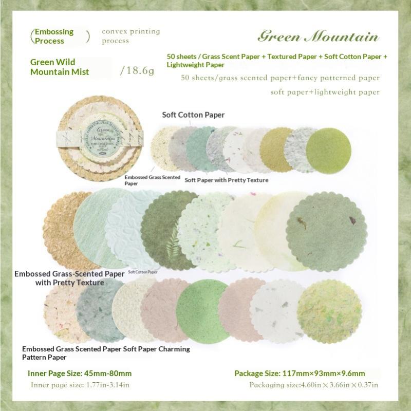 Vintage Round Scrapbook Paper Pack Scalloped Edges Retro Botanical Pattern for DIY Journaling Photo Frame Decor Art Craft Supply