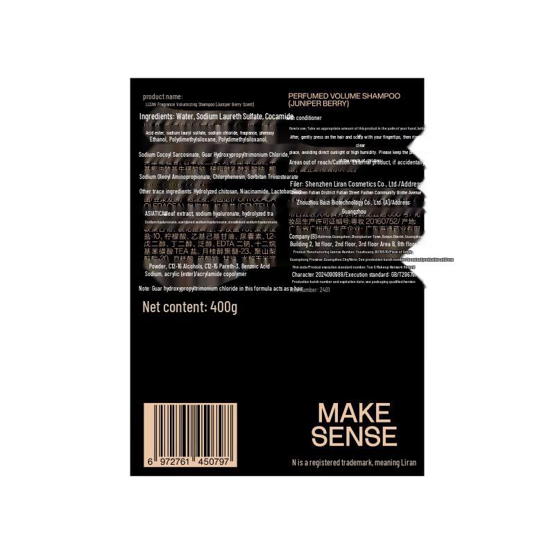 Liran Men's Oil Control Volumizing Shampoo with Juniper Berry Scent