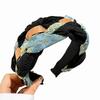 Non Slip Braided Headband Fabric Twisted Hairband Patchwork Headband  For Women Hair Accessory