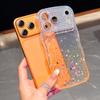 For iPhone 17 Pro Max Case Glitter Epoxy Design TPU Protective Case with Sparkly Rhinestone Decor Wave Frame
