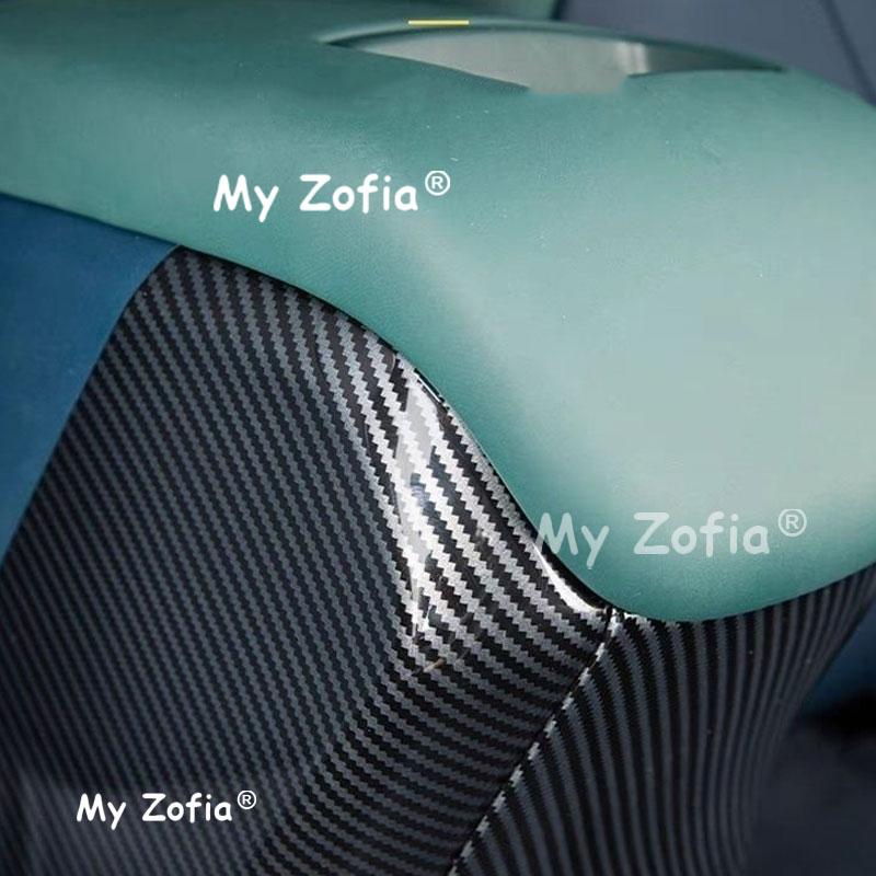 Carbon Fiber Car Interior Carbon Fiber Decor Frame Suede Rear Air Outlet Panel Anti-Scratch Accessories For Zeekr X 2026 2027