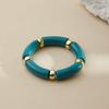 Mixed Color Bamboo Tube Acrylic Elastic Bracelets For Women Men  Resin Chunky Elbow Beaded Bangle Stack