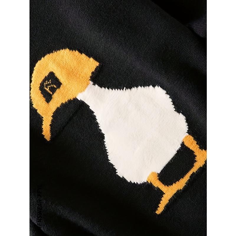 ANDREILEE Autunno Inverno Uomo Nuovo Casual Versatile Morbido Jacquard d'Anatra Maglione Unisex Girocollo Versatile Pullover Manica Lunga Lavorato a Maglia