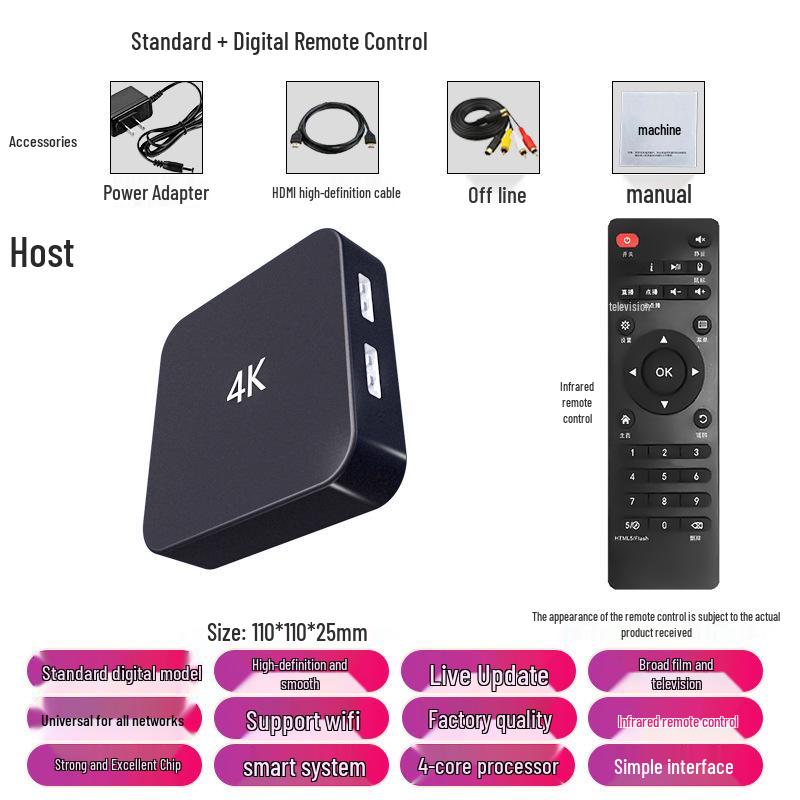 

4K Dual-Band WiFi Set-Top Box with Wireless Screen Mirroring