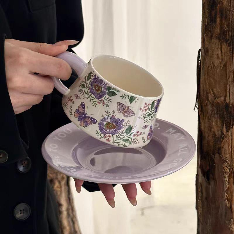 High-Value Birthday Gift Girls' Souvenir Garden Kite Ceramic Cup Saucer Coffee Cup Meridian Tea Cup