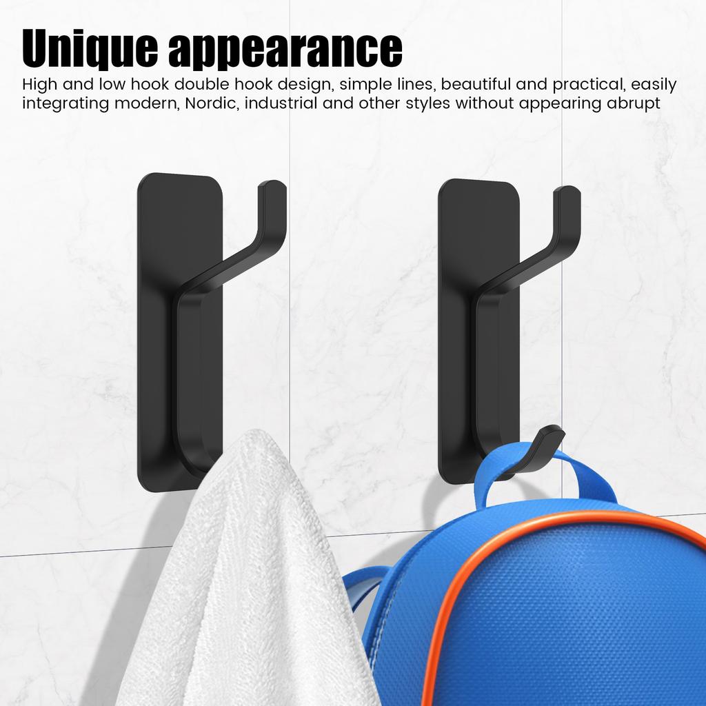 6 Pcs Towel Hooks Stainless Steel Self Adhesive Hook Bathroom Hooks for Hanging Coats Purse Clothes Scarfs Backpacks Keys Bags