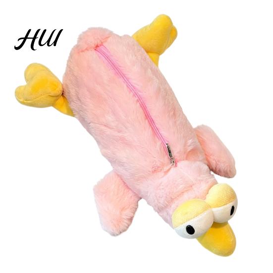 Süße Tier-Federtasche Plüschvogel-Etui, Kreative Flauschige Tasche, Form-Schreibwaren-Aufbewahrung Lustiger Ausdruck Stifteetui für Schüler und Reisen Langlebig Weich