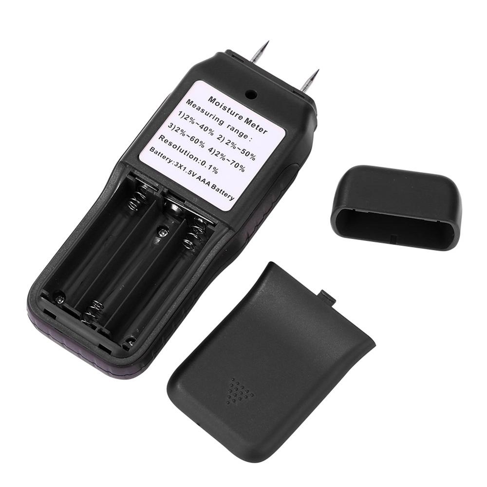 Digital Wood Moisture Meter LCD Display with Backlight Timber Humidity Tester Moisture Content Temperature Detector Wood Types Selectable