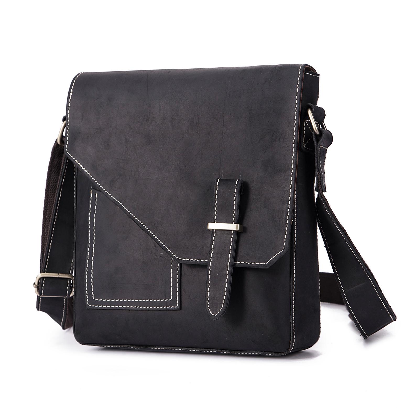 

Качество Сумасшедшая Лошадь Кожа Мужчины Мода Плечо Crossbody Messenger Сумка Университет школьная сумка