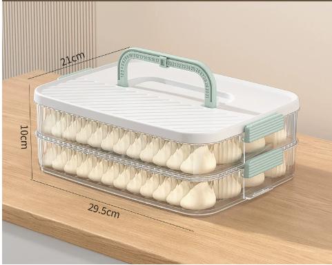 Food Grade Plastic Fresh-Keeping Dumpling  Box for Kitchen Party Multi-layer Wonton Kitchen Wonton Food Storage Box 1 layer