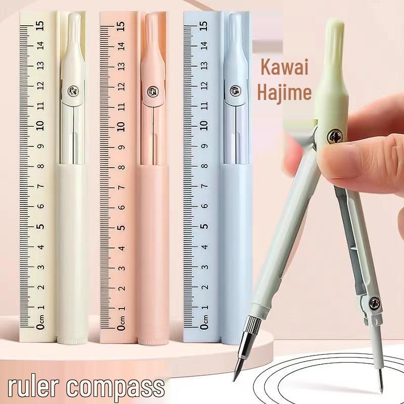 Multifunctional 3-in-1 Student Compass and Ruler Set for Exams and Drafting 3-in-1 Multifunctional Compass зелёный