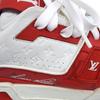 Louis Vuitton Trainer Line Sneaker #54 Herren Rot x Weiß 10" 1AANFH 22 Schuhe 6.5 Rot / Weiß Gebraucht