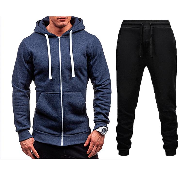 New Casual Sweatshirt Zipper Hooded Sweatshirt Jacket Men's Solid Color Cardigan Suit