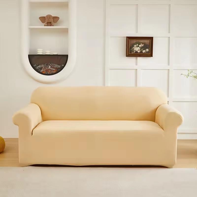 1/2/3/4 Seat Elastic Sofa Cover Solid Color Slipcover Spandex Furniture Protector for Bedroom Living Room Home Decor Couch Cover