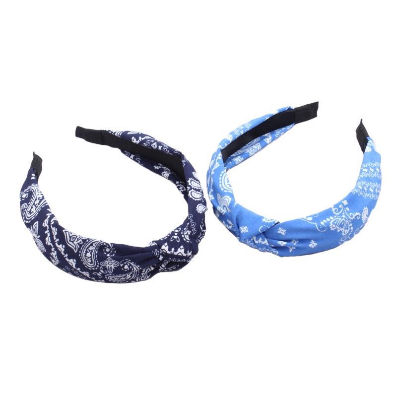 Vintage Floral Pleated Knotted Headband for Women