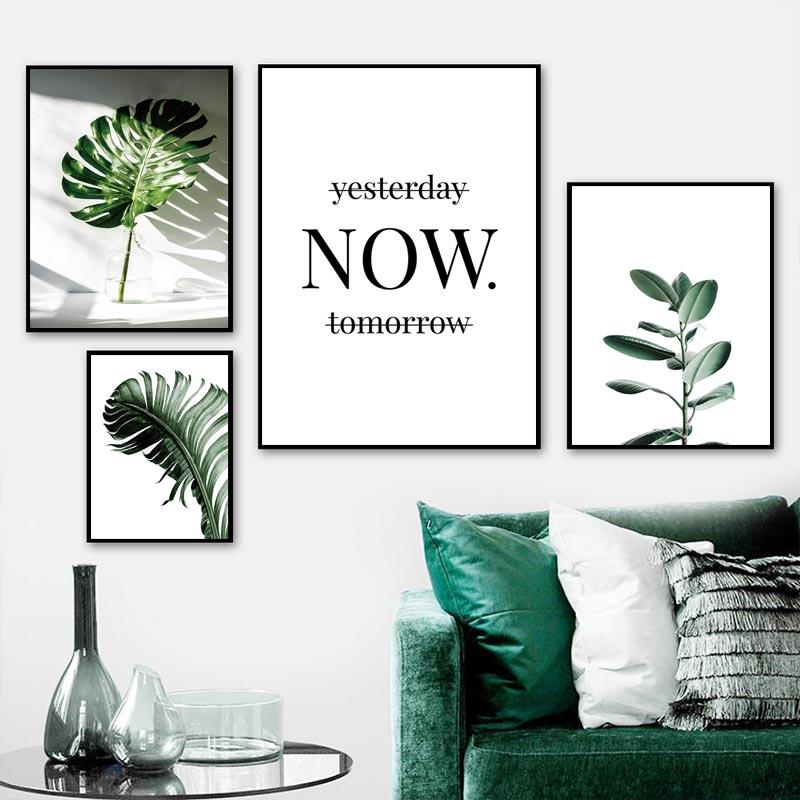 Monstera Green Plant Leaves Canvas Painting Posters Pineapple Parrot Painting Nordic Home Wall Decor Tropical Wall Art Pictures