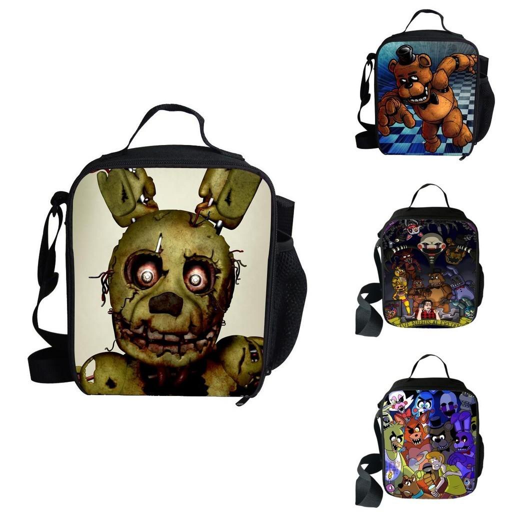 Large Capacity Five Nights At Freddy's 3d Printed Insulated Lunch Bag For Versatile Use
