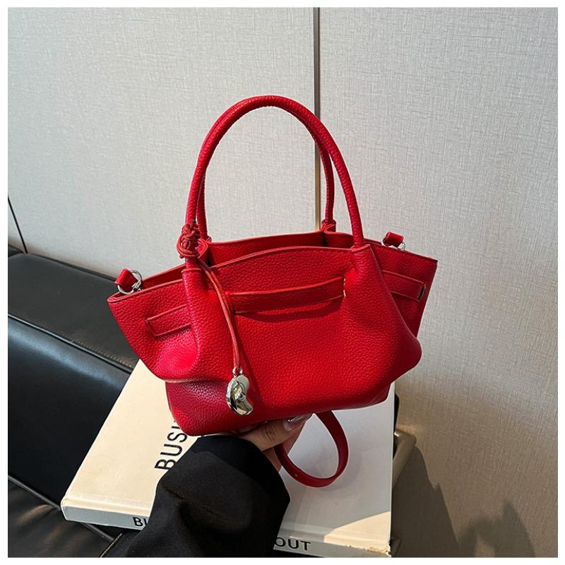 

Hand carry casual bucket bag, new summer simple fashion one shoulder oblique span bag, large capacity underarm bag красный