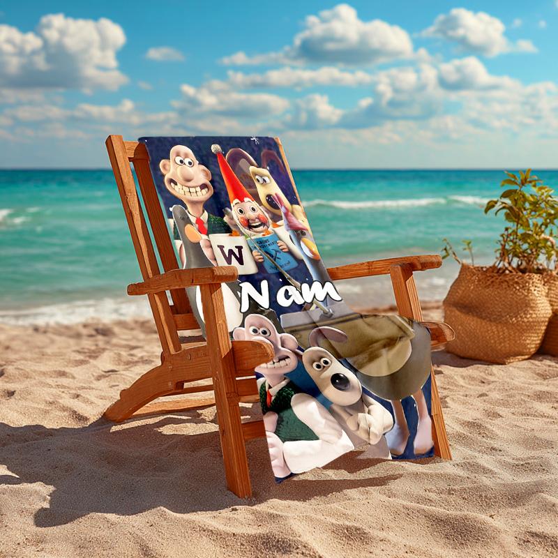 Personalized Customized Proof Beach Towel with Wallace and Gromit Pattern - Soft, Absorbent,quick-drying,perfect Swimming,camping&bathing