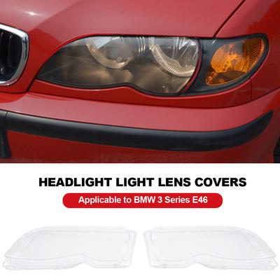 Auto Scheinwerfer Licht Klare Linsenabdeckungen Scheinwerfer Lampenabdeckung für BMW 3er E46 318i 320i 325i 4 Türen Limousine 2002-2005