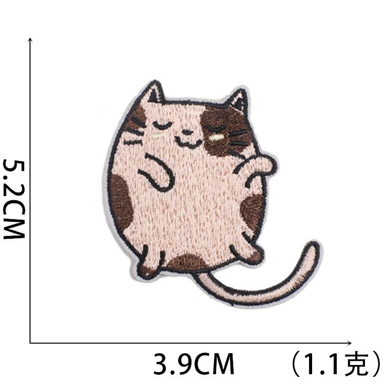 Cute Cat Family Embroidery Cloth Sticker Ironing Patch Sticker Computer Embroidery Label Cartoon Flower Cat Embroidery Sticker Kitten