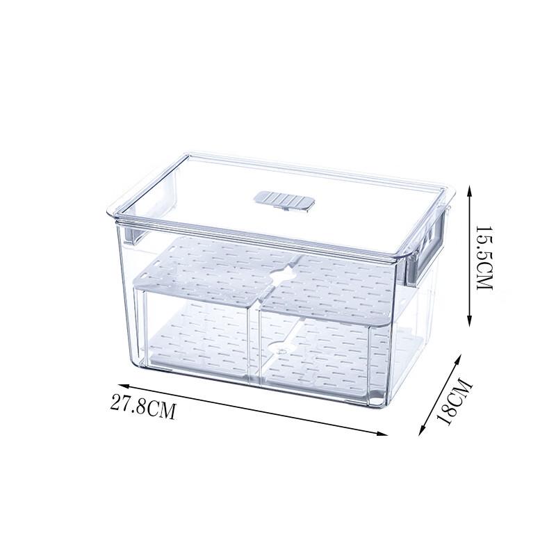 Double-Layer Transparent Fresh-keeping Storage Box