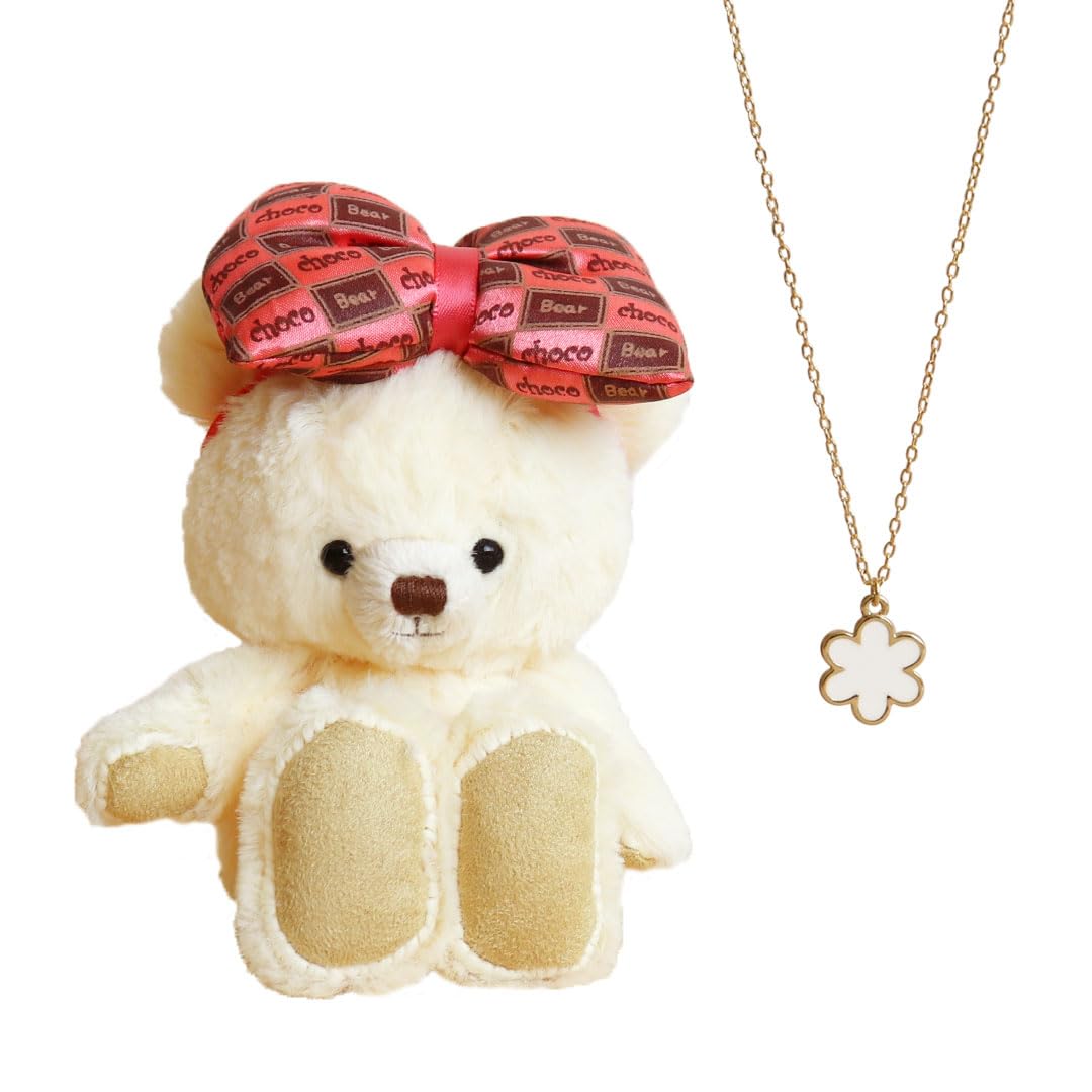 

Petit Luu Ribbon Moco Flower Necklace Gift & (Chocolate, Normal)
