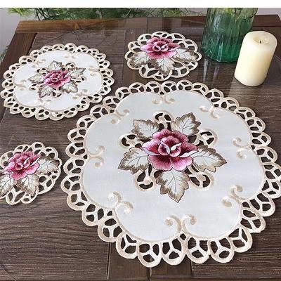 Europa rose blume stickerei tisch tischset tuch Hochzeit Weihnachten esszimmer tischset küche Tisch dekoration und zubehör