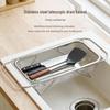 Stainless Steel Retractable Kitchen Sink Draining Basket and Multi-functional Wash Basin Rack
