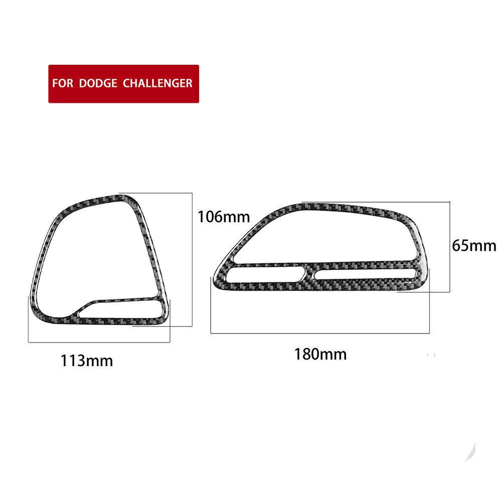 For Dodge Challenger Carbon Fiber Interior Dashboard Air Vent Outlet Cover Trim