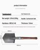 106b Polished Russian-Style Small Manganese Steel Shovel with Carbonized Green Steel and Wood Handle for Military Engineering and Outdoor Use