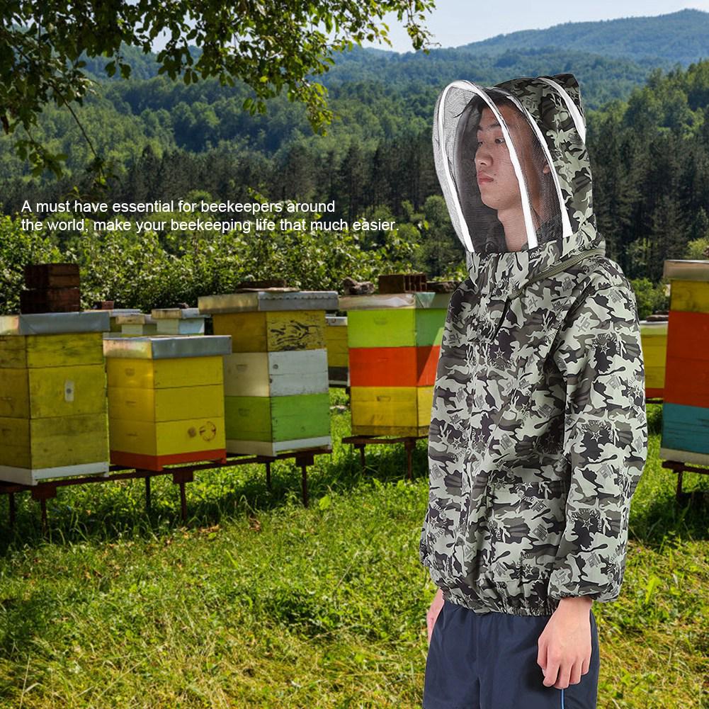 Foldable Beekeeping Protective Veil Jacket Double Zippered Bee Suit Beekeeper Supplies