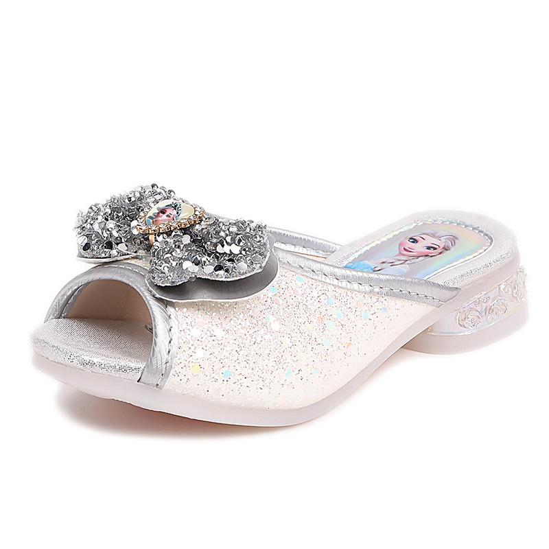 

Girls Sandals Elsa Princess Shoes Summer New Style Big Kids Sandals Blue Children s Shoes Slide Sandals 36Inner Length22.5cm срібний